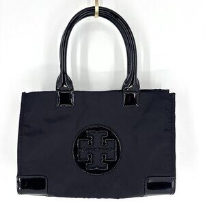 Tory Burch Patent Nylon Tote Black One Size